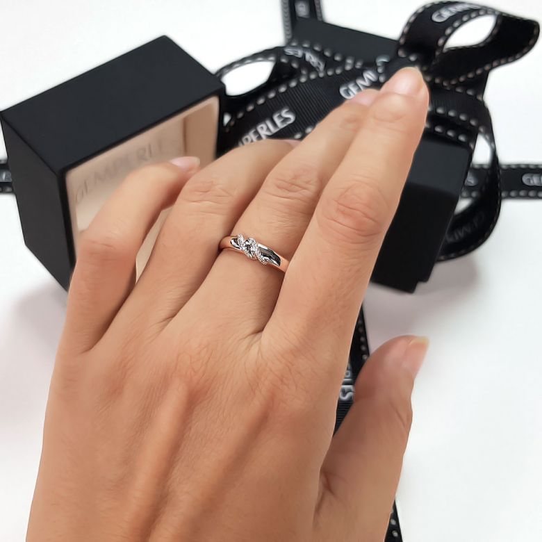 Alliance de Mariage Femme Héloïse - Or Blanc & Diamants | Gemperles - 2