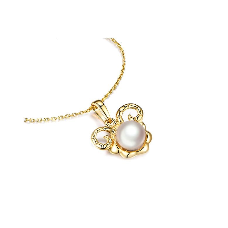 Pendentif Zodiaque. Perle Akoya, Or jaune 18cts - 16