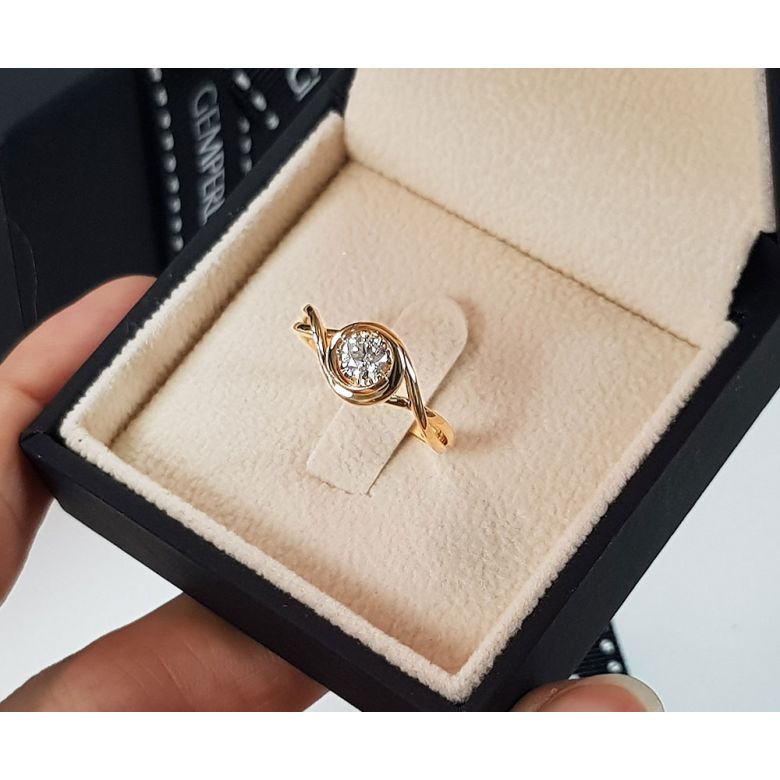 Solitaire bague ensorcelée - Diamant 0.15 carat - Or jaune 750/1000 | Gemperles - 8