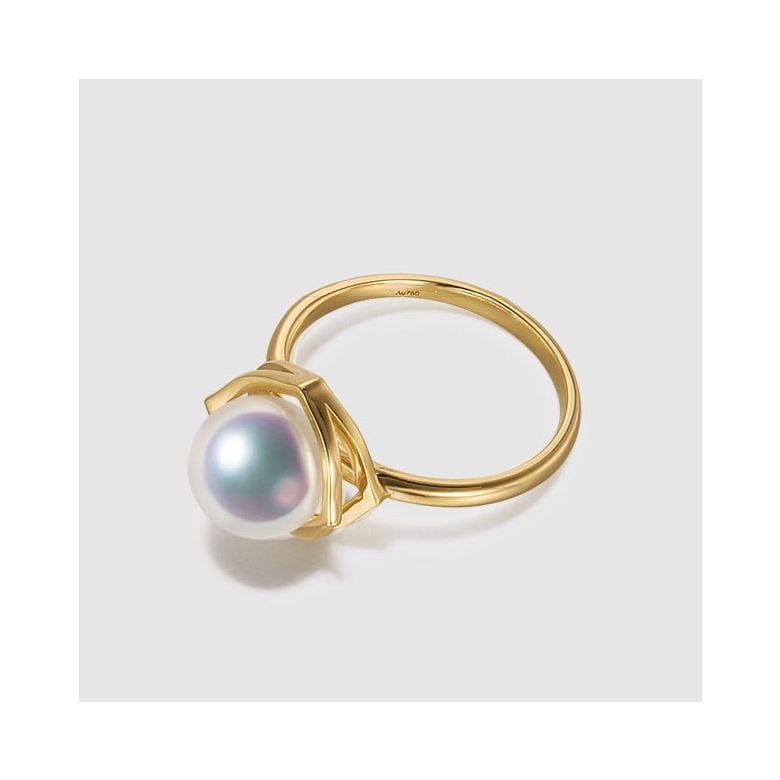 Bague perle de culture - Perle Akoya Japon - Or jaune - Coco Chanel - 5