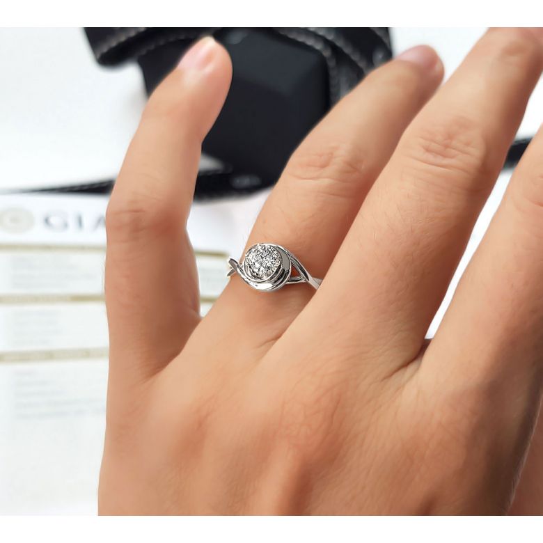 Solitaire anneau ensorcelé - Or blanc 18cts et diamant 0.15ct | Gemperles - 4