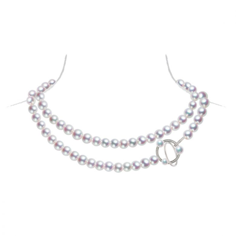 Collier sautoir perles Akoya 90cm - Perle AAA, 7.5/8mm - Hajime - 1