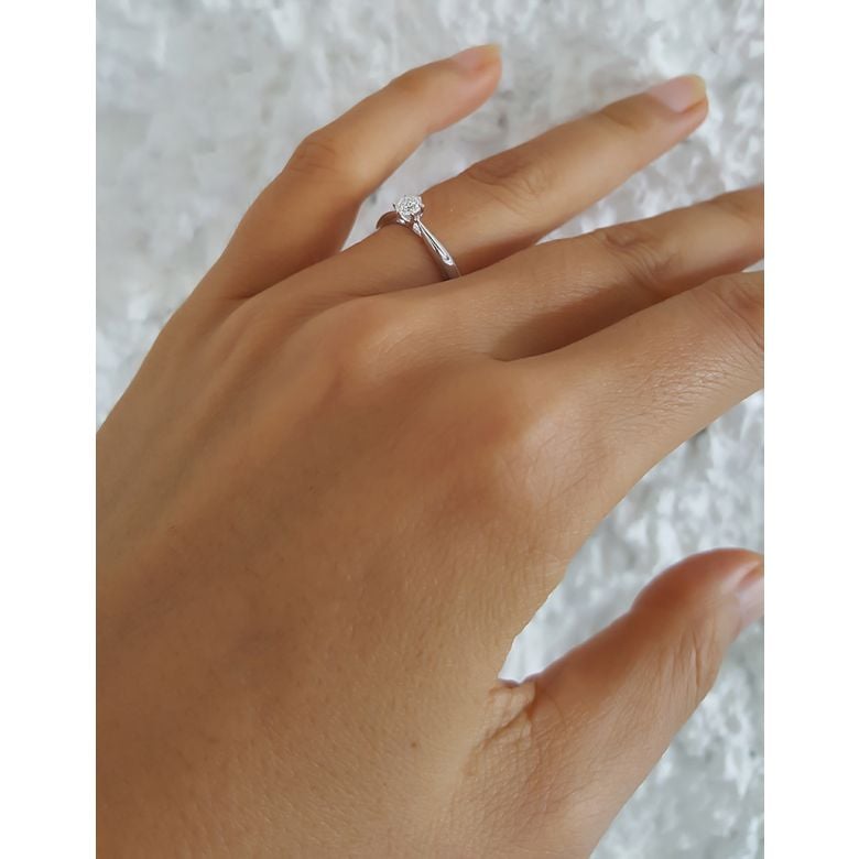 Solitaire Or Blanc, Diamant 0.25ct - L'Amour - Adélaïde DUFRÉNOY | Gemperles - 8