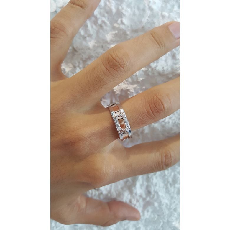 Bague homme histoire d'or contemporaine - 2 Ors - Diamant - 3
