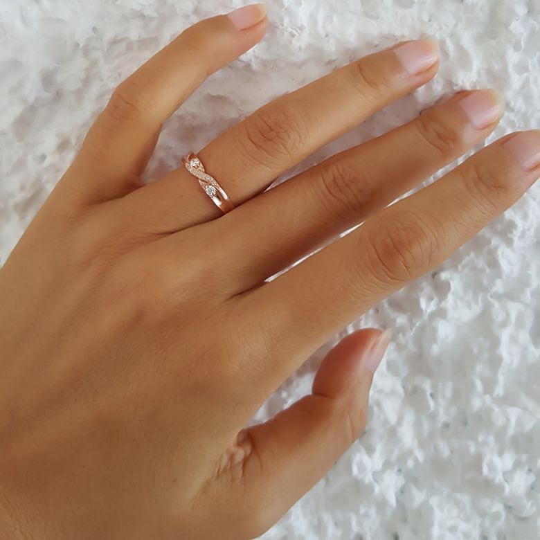 Alliance mariage diamants or rose Femme | Constance - 3