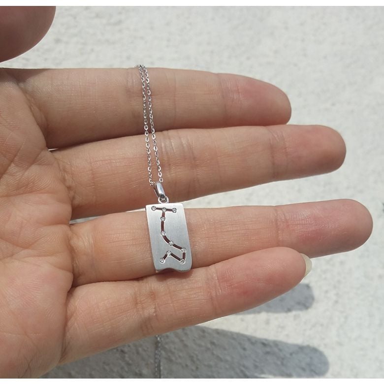 Pendentif scorpion or blanc - Constellation du zodiaque - Diamants - 2