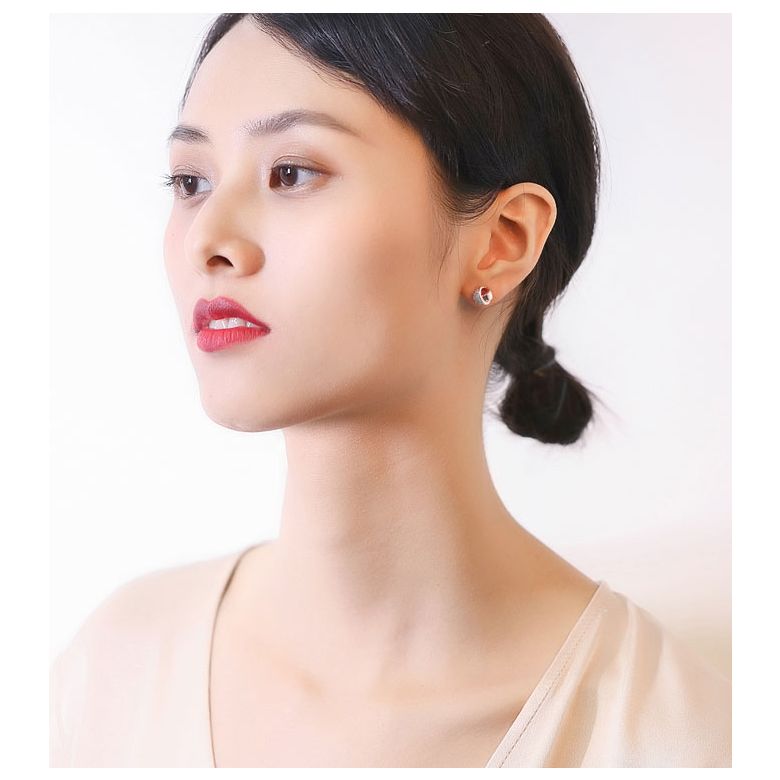 Boucle d'Oreille Il était une fois... Nous. Or rose, Diamants I Gemperles - 4