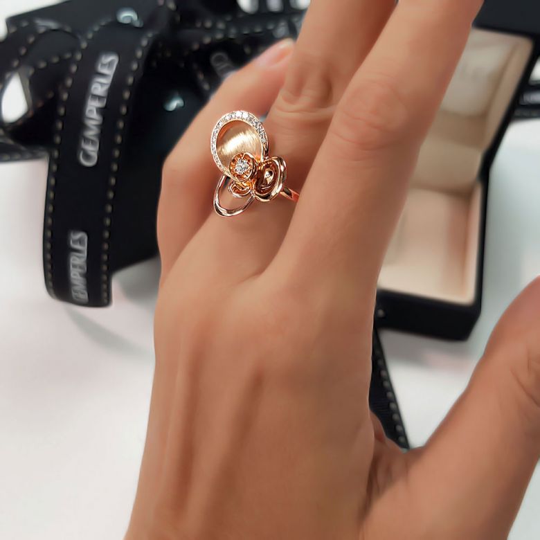 Bague diamants - Bague de fiançaille - En or rose 18 carats  - 2