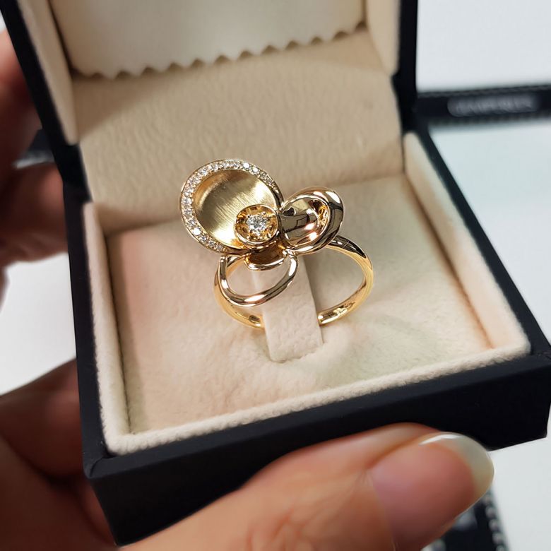Bague diamants - Bague de fiançaille - En or jaune 18 carats  - 5