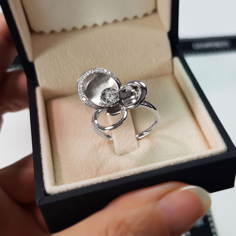 Bague diamants - Bague de fiançaille - En or blanc 18 carats  - 5