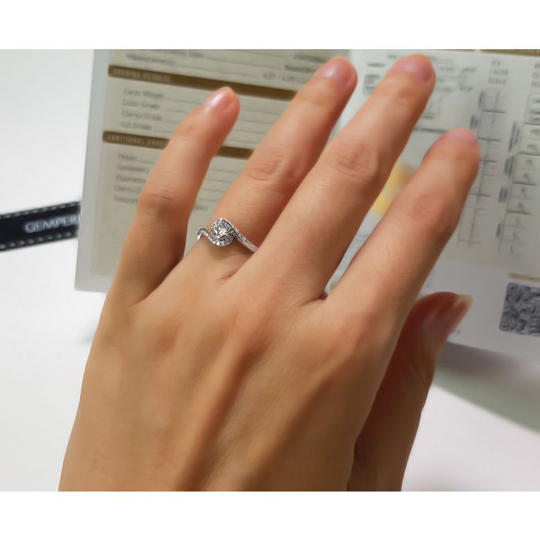 Bague Solitaire Or Blanc, Diamants 0.42ct - Baudelaire, A une Madone | Gemperles - 6
