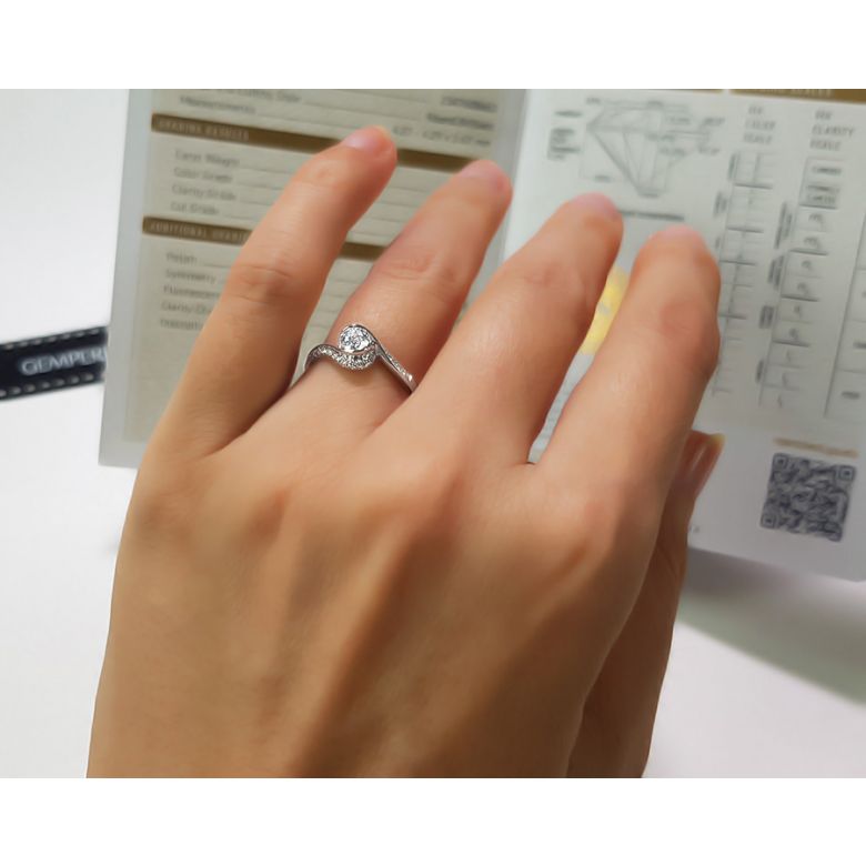 Bague Solitaire Or Blanc, Diamants 0.42ct - Baudelaire, A une Madone | Gemperles - 11