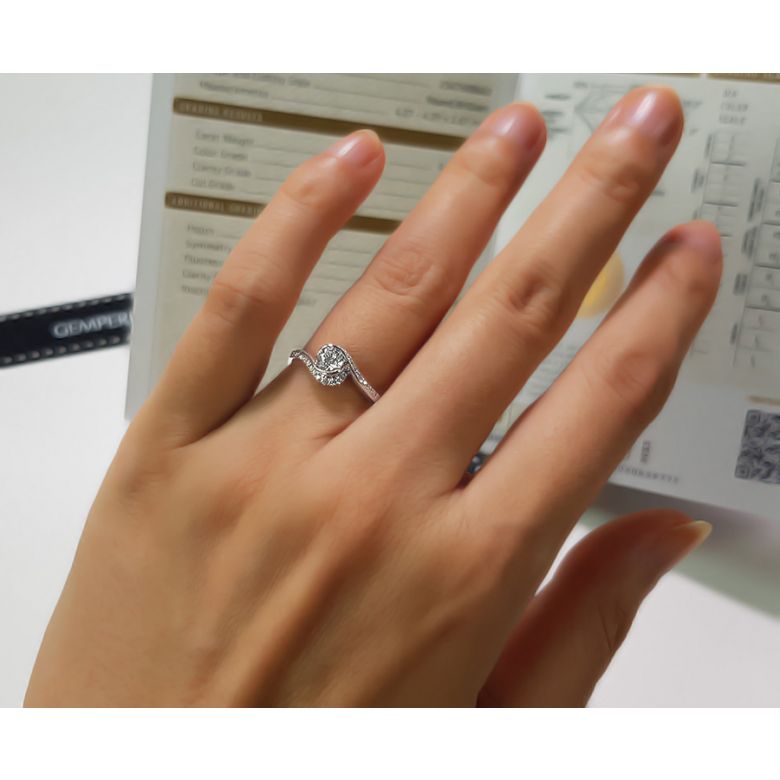 Bague Solitaire Or Blanc, Diamants 0.42ct - Baudelaire, A une Madone | Gemperles - 2