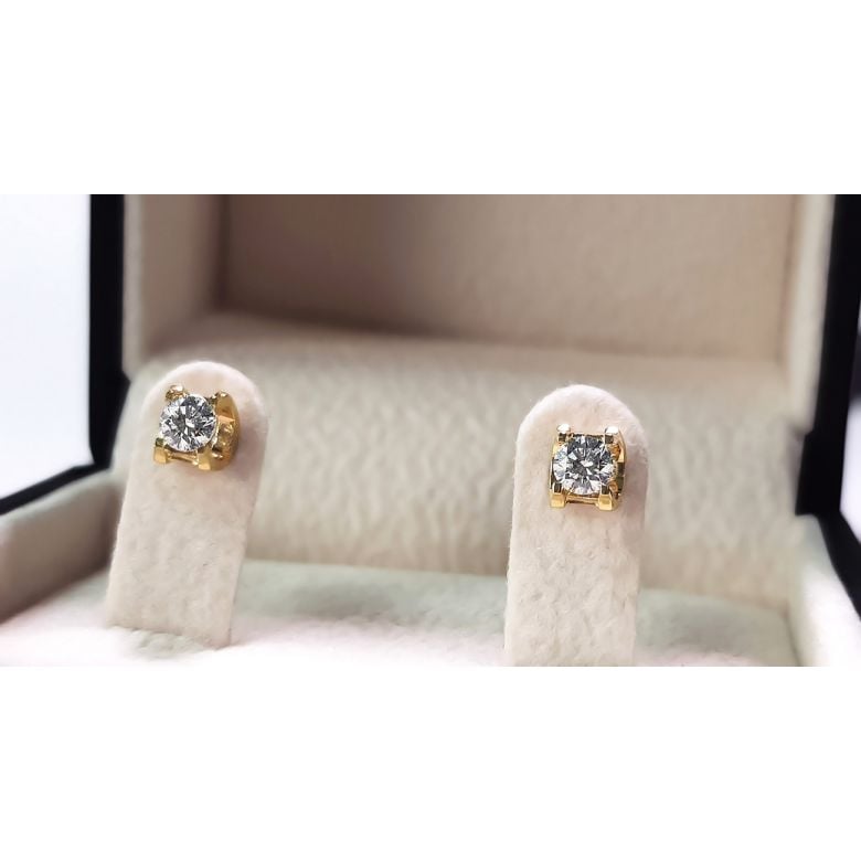 Puces diamants griffes taille brillant 0.20 carat. Personnalisables - 5