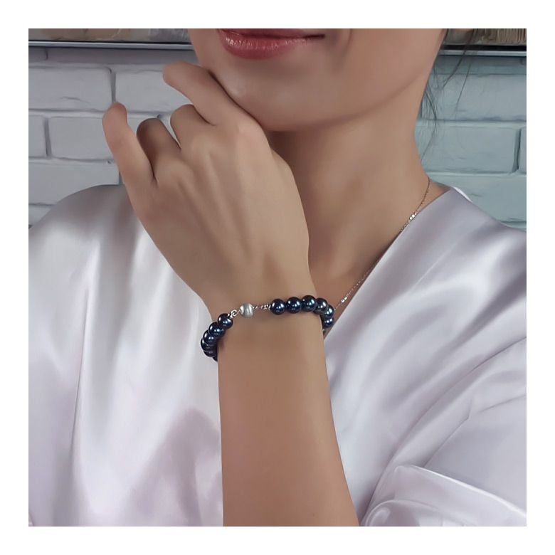 Bracelet Perle Noire 7/7.5mm, AAA - 2