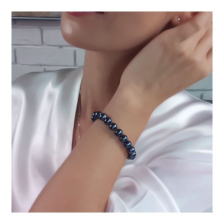 Bracelet Perle Noire 7/7.5mm, AAA - 3