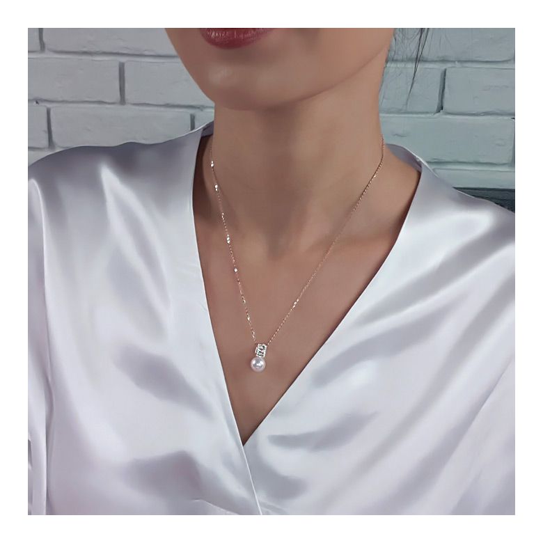 Pendentif Mikiko perle Akoya du Japon. Or blanc, diamants - 7