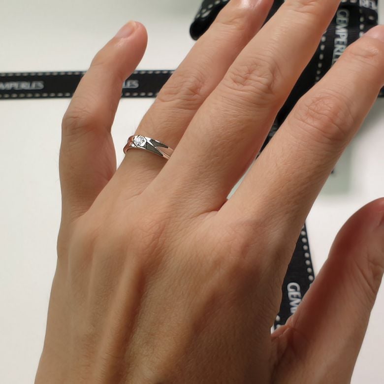 Alliance diamant or blanc - Alliance pour Elle - 3