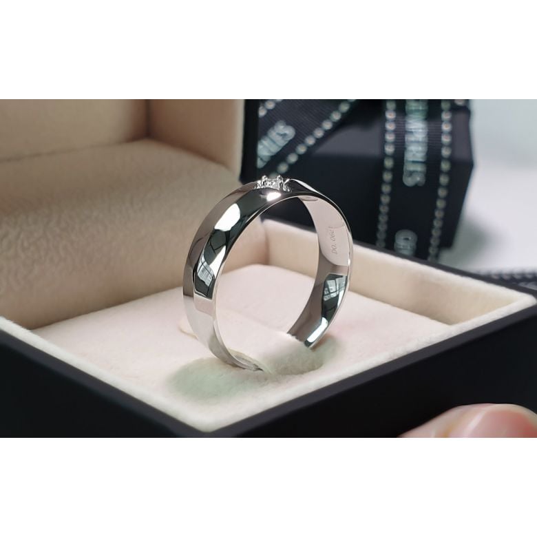 Chevalière - Bague chevalière homme en or blanc - 1 diamant central | Borgia - 8