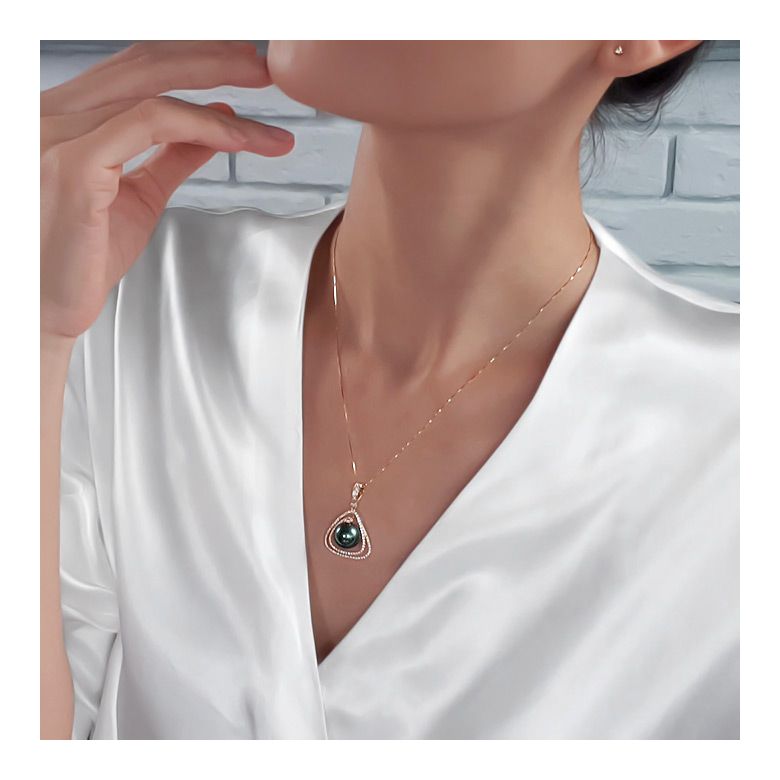 Pendentif trésor des océans - Perle de Tahiti - Or jaune, diamants - 5
