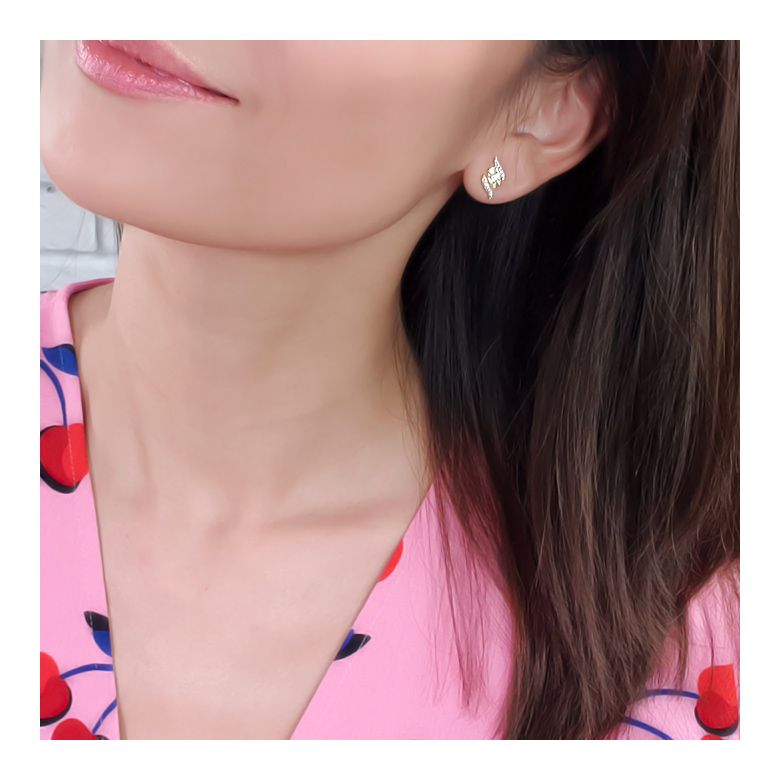 Boucles d'oreilles pendantes. Or jaune Diamants. Carat personnalisable - 4