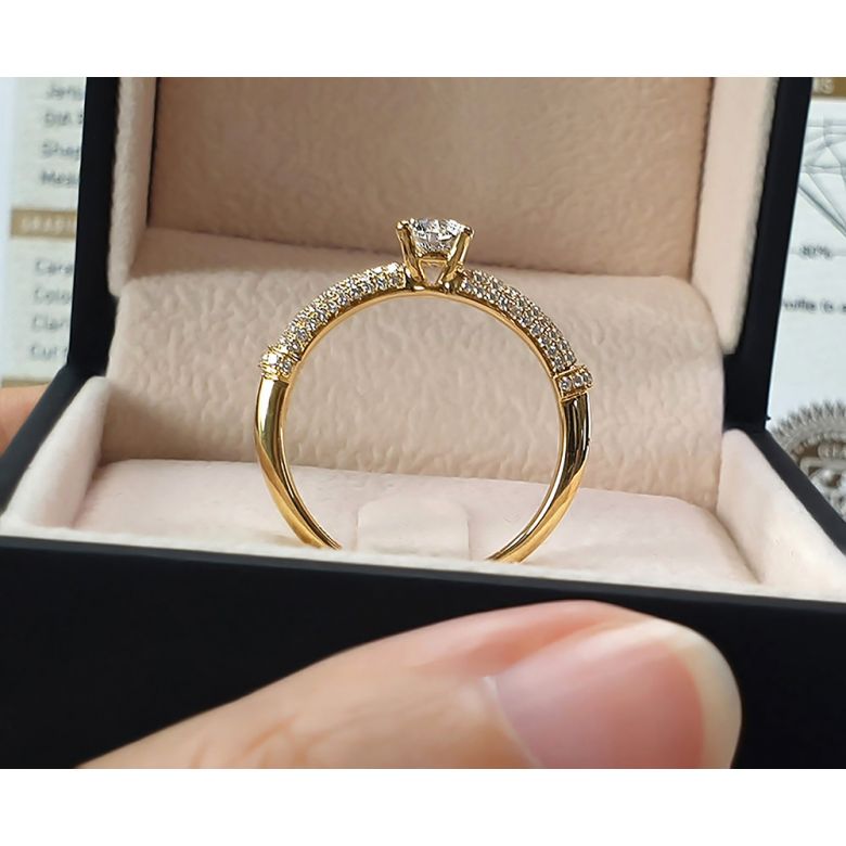 Solitaire Bambou Prestige - Bague en Or Jaune & Diamants 0.93ct | Gemperles - 7