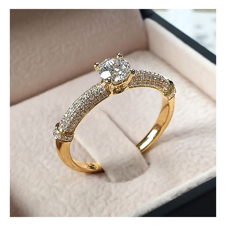 Solitaire Bambou Prestige - Bague en Or Jaune & Diamants 0.93ct | Gemperles - 10