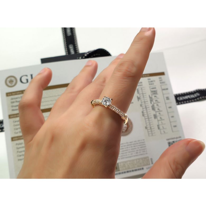 Solitaire Bambou Prestige - Bague en Or Jaune & Diamants 0.93ct | Gemperles - 4