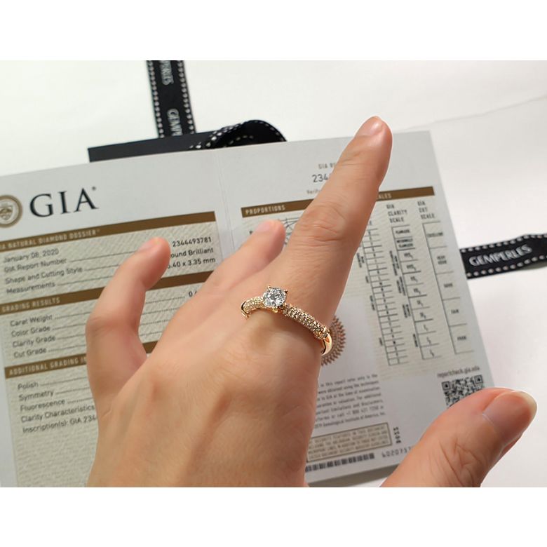 Solitaire Bambou Prestige - Bague en Or Jaune & Diamants 0.93ct | Gemperles - 6