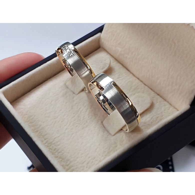 Alliances Couple. 3 Ors. Diamants 0.060ct - 6
