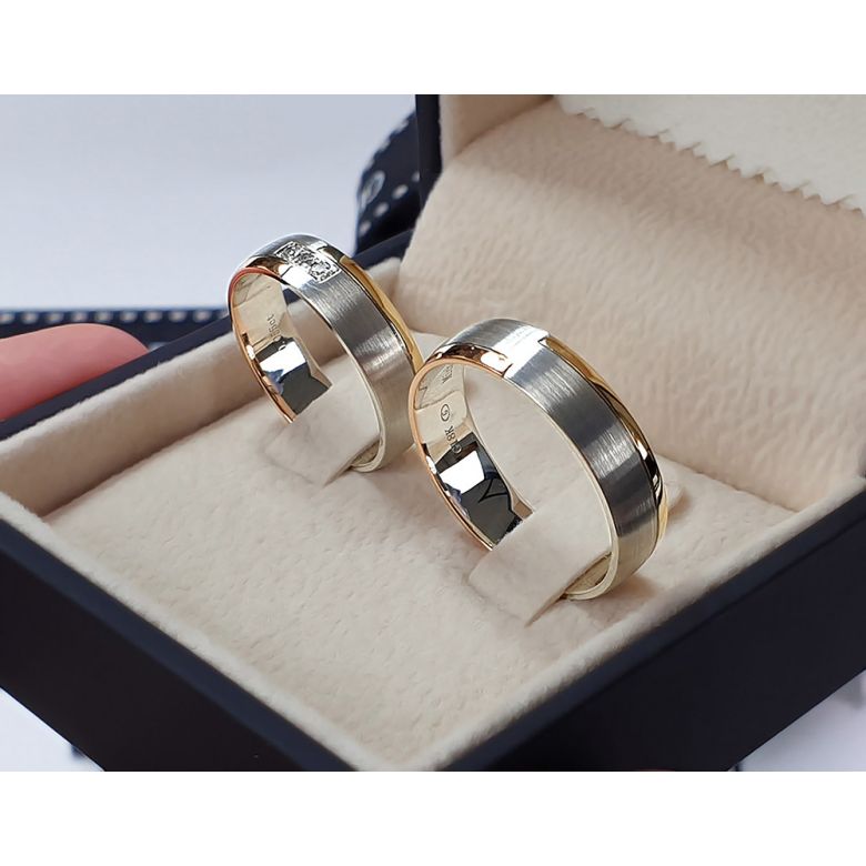 Alliances Couple. 3 Ors. Diamants 0.060ct - 8