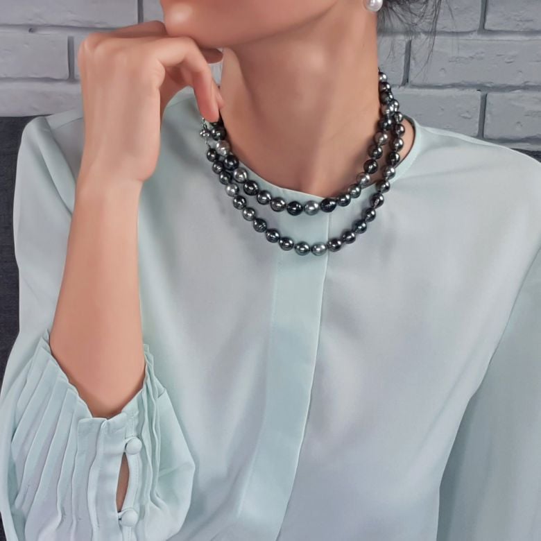 Collier Moana - Sautoir perles de Tahiti baroques multicolores - 8