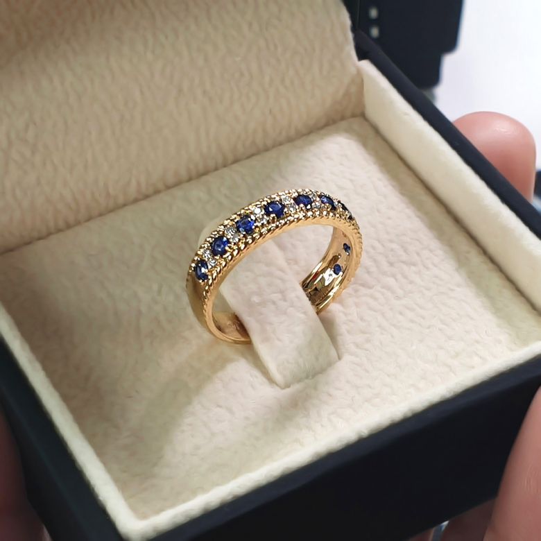 Bague saphir - Tempietto - Or jaune, diamant, saphir - 4