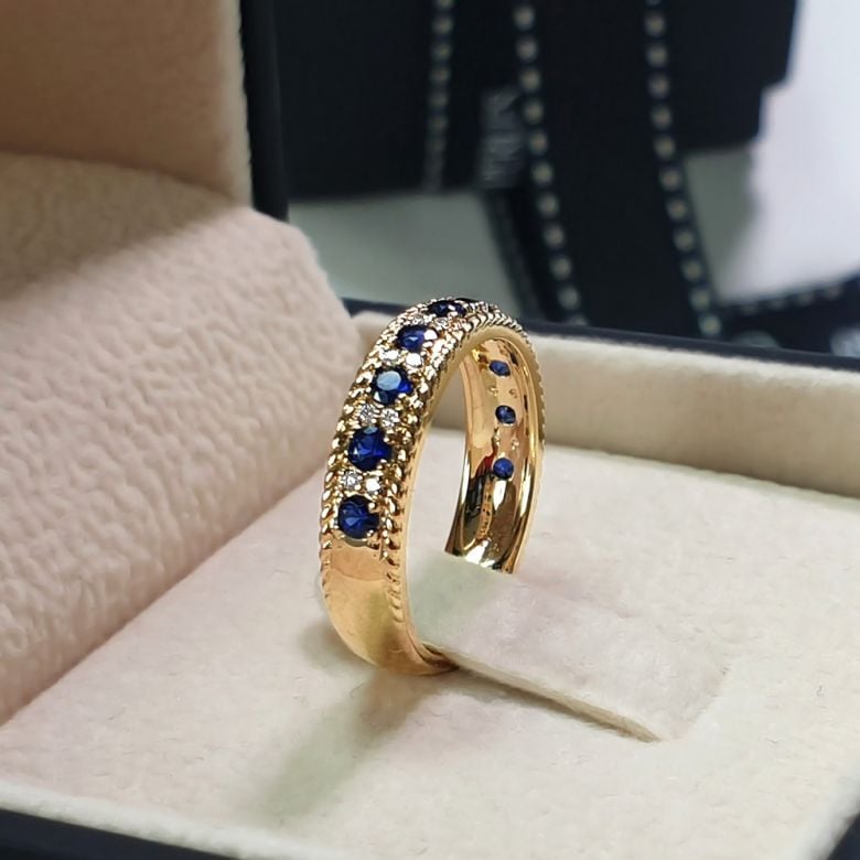Bague saphir - Tempietto - Or jaune, diamant, saphir - 6