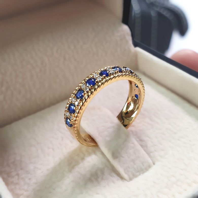 Bague saphir - Tempietto - Or jaune, diamant, saphir - 2