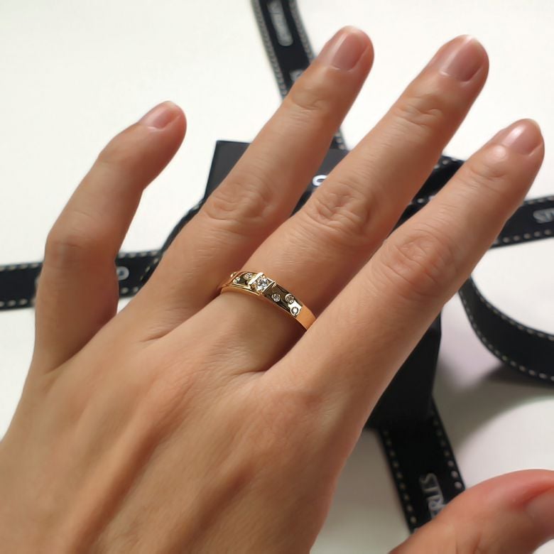 Bague alliance constellation diamantée - En or jaune 18cts - Femme | Yasmina - 5