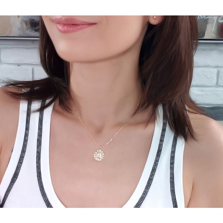 Pendentif Libra Or jaune. Signe de la balance. Zodiaque - 2