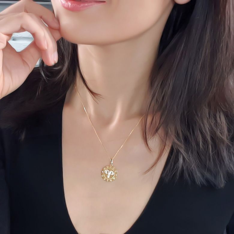 ♈Pendentif Aries Or jaune. Signe du bélier. Zodiaque - 1
