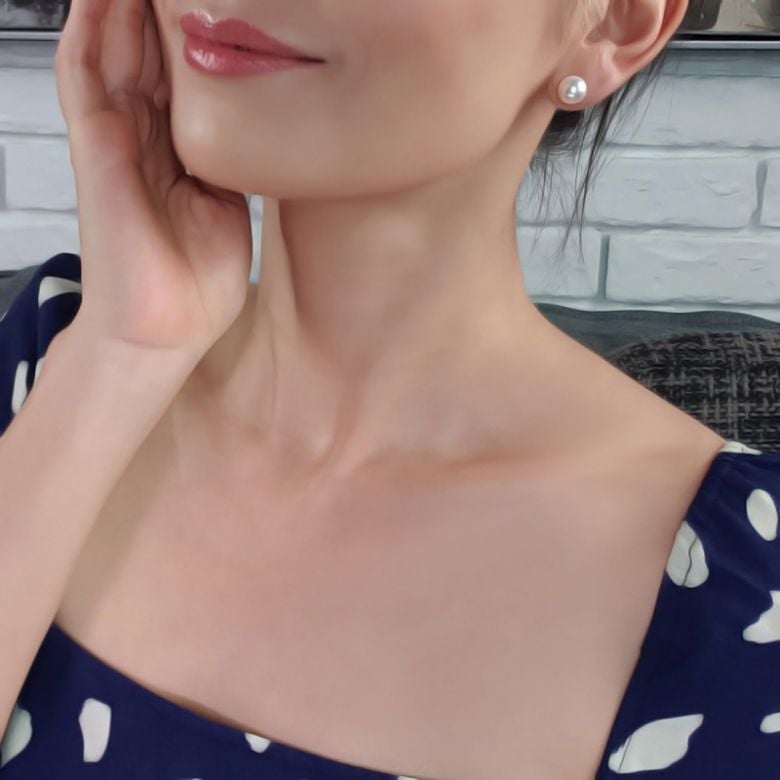 Boucles d'oreilles perles Akoya blanches - 8.5/9mm - GEMME - Or blanc - 5