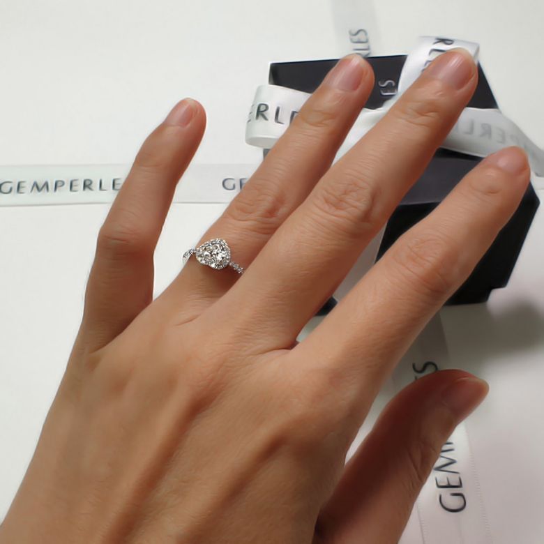 Bague Cœur Solitaire Love etc - Or Blanc 18 Carats - Diamants | Gemperles - 8