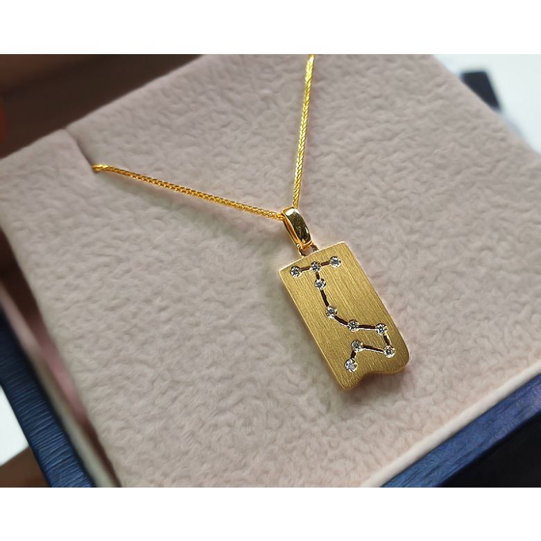 Pendentif zodiaque scorpion or jaune - Constellation - Diamants - 4
