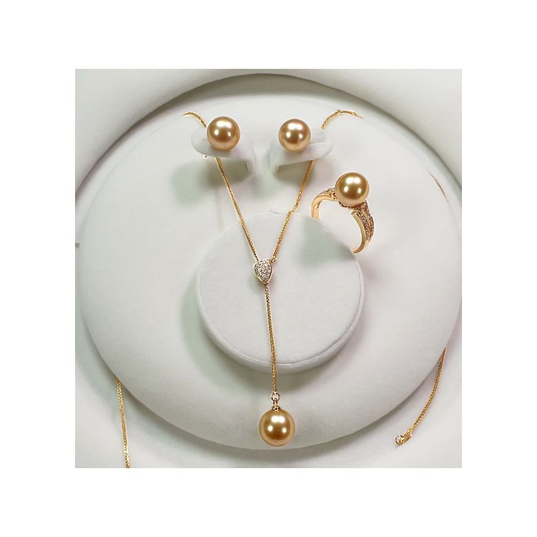 Pendentif bélière d'inspiration romaine - Perle d'Australie 10-11mm, or jaune - 5