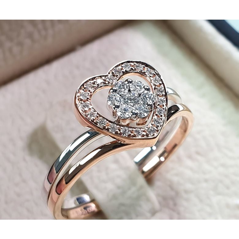 Bague Alfred de Musset - À Ninon - Or blanc, rose - 2