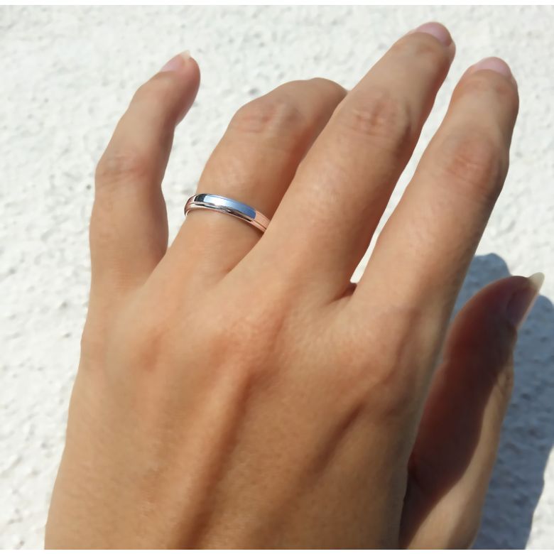 Anneau d'or blanc 750/1000 - Alliance androgyne Femme - Diamant | Madeline - 2