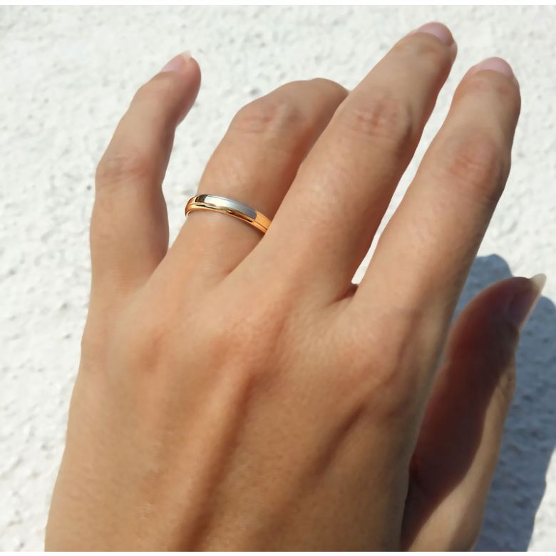 Anneau d'or jaune 750/1000 - Alliance androgyne Femme - Diamant | Annabelle - 3