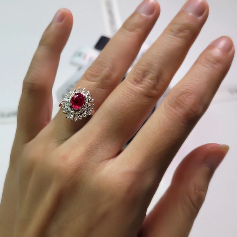 Bague de Fiançailles Rubis Cesária Évora - 7