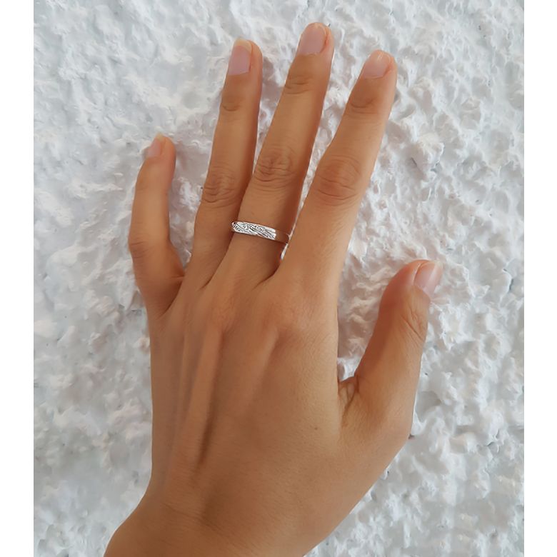 Alliance Étoile - Alliance or blanc diamants - Alliance Femme - 3