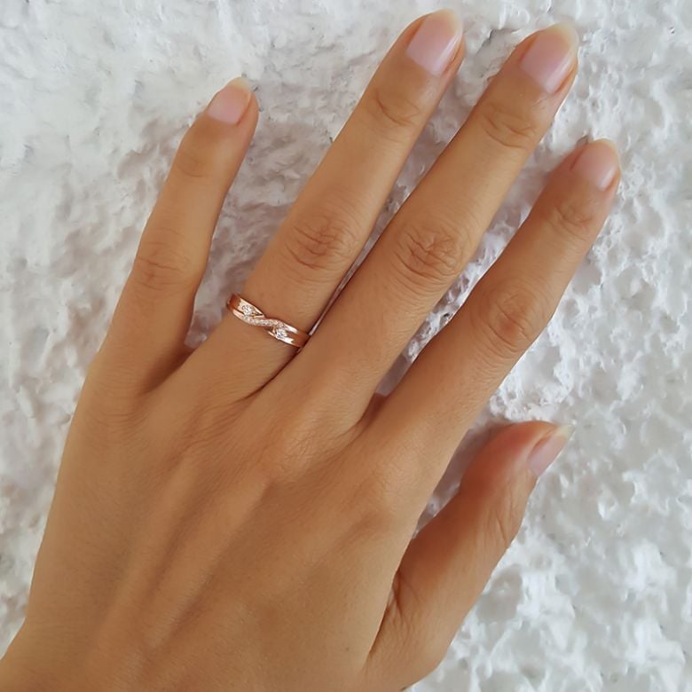 Alliance mariage diamants or rose Femme | Constance - 2