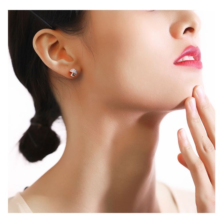 Boucle d'Oreille Il était une fois... Nous. Or rose, Diamants I Gemperles - 2