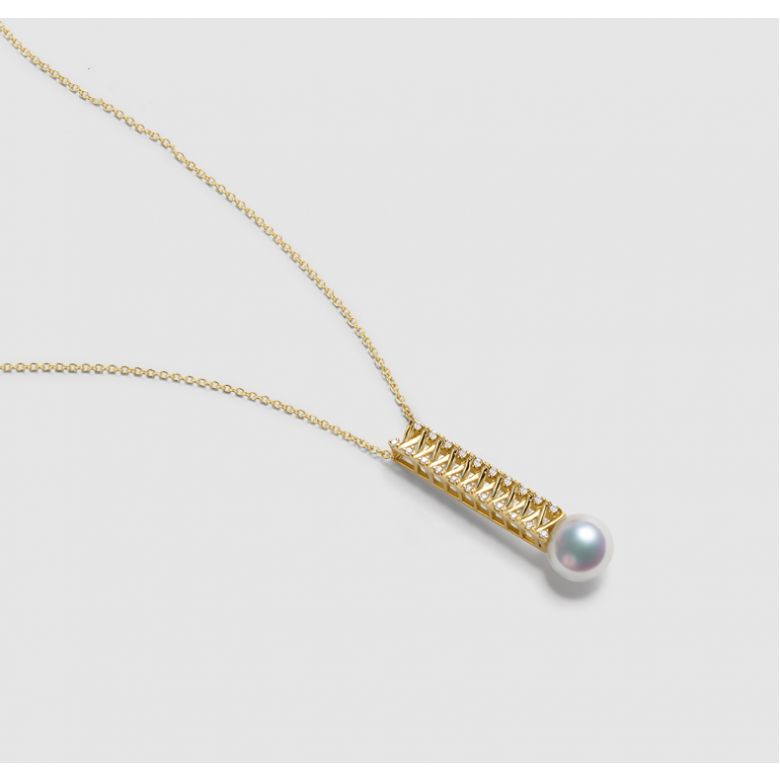 Pendentif perle du Japon. Or jaune, diamant - Hatsune Miku - 7